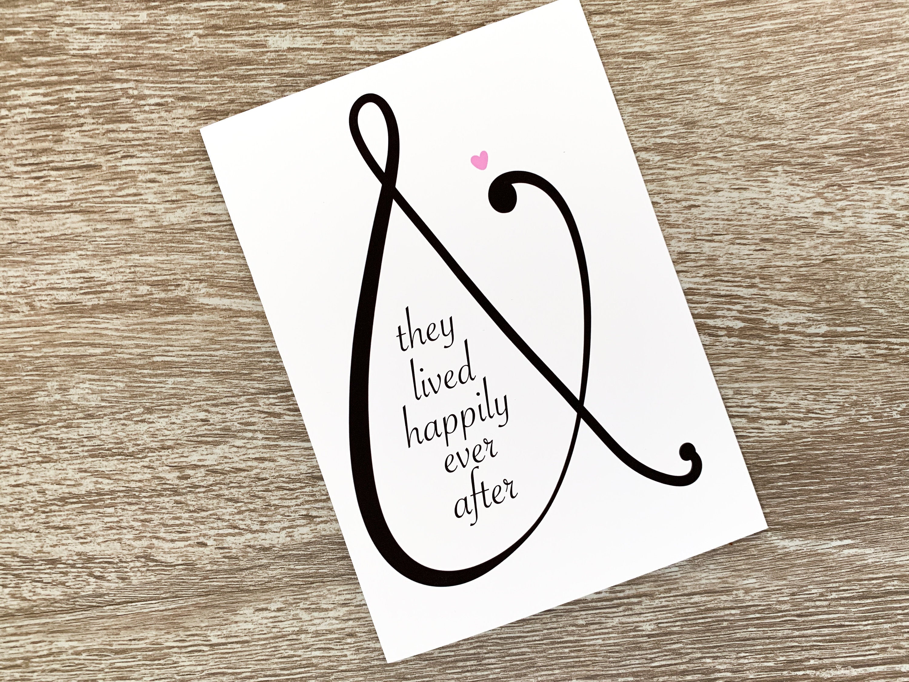 Handmade Wedding Card Happily Ever After Ampersand By Stonedonut Desig 