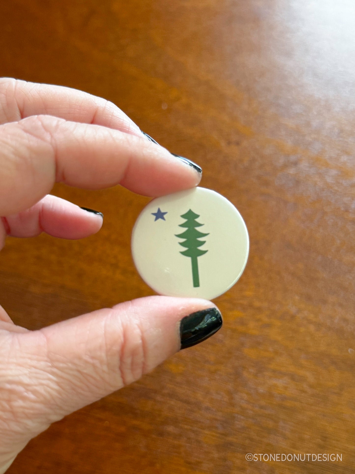 1901 Maine Flag Pinback Button