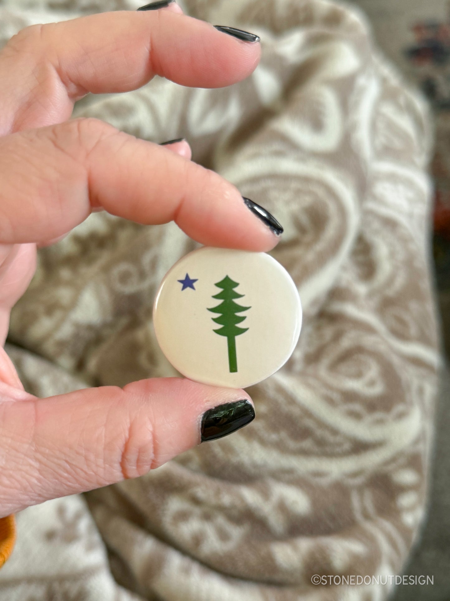 1901 Maine Flag Pinback Button