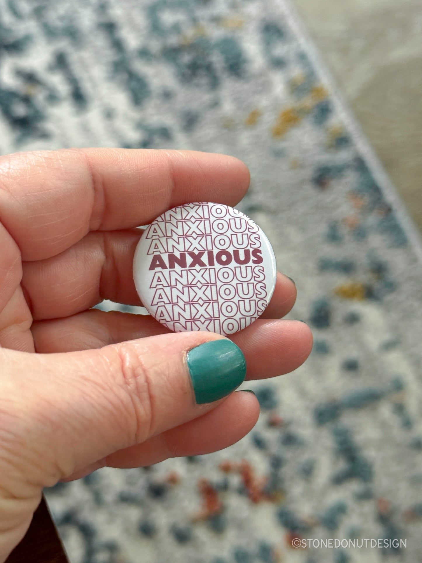 Anxious Pinback Button