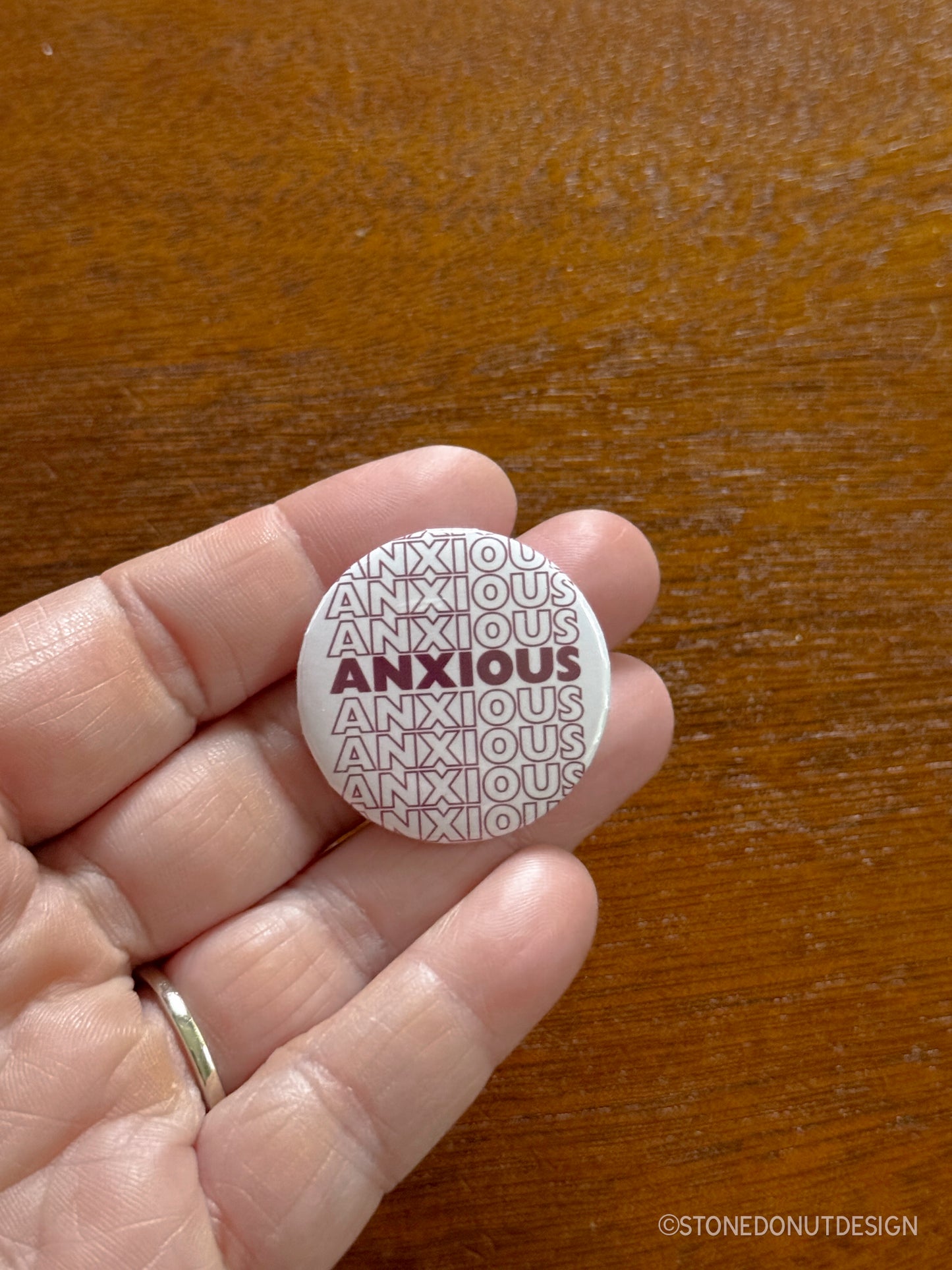 Anxious Pinback Button