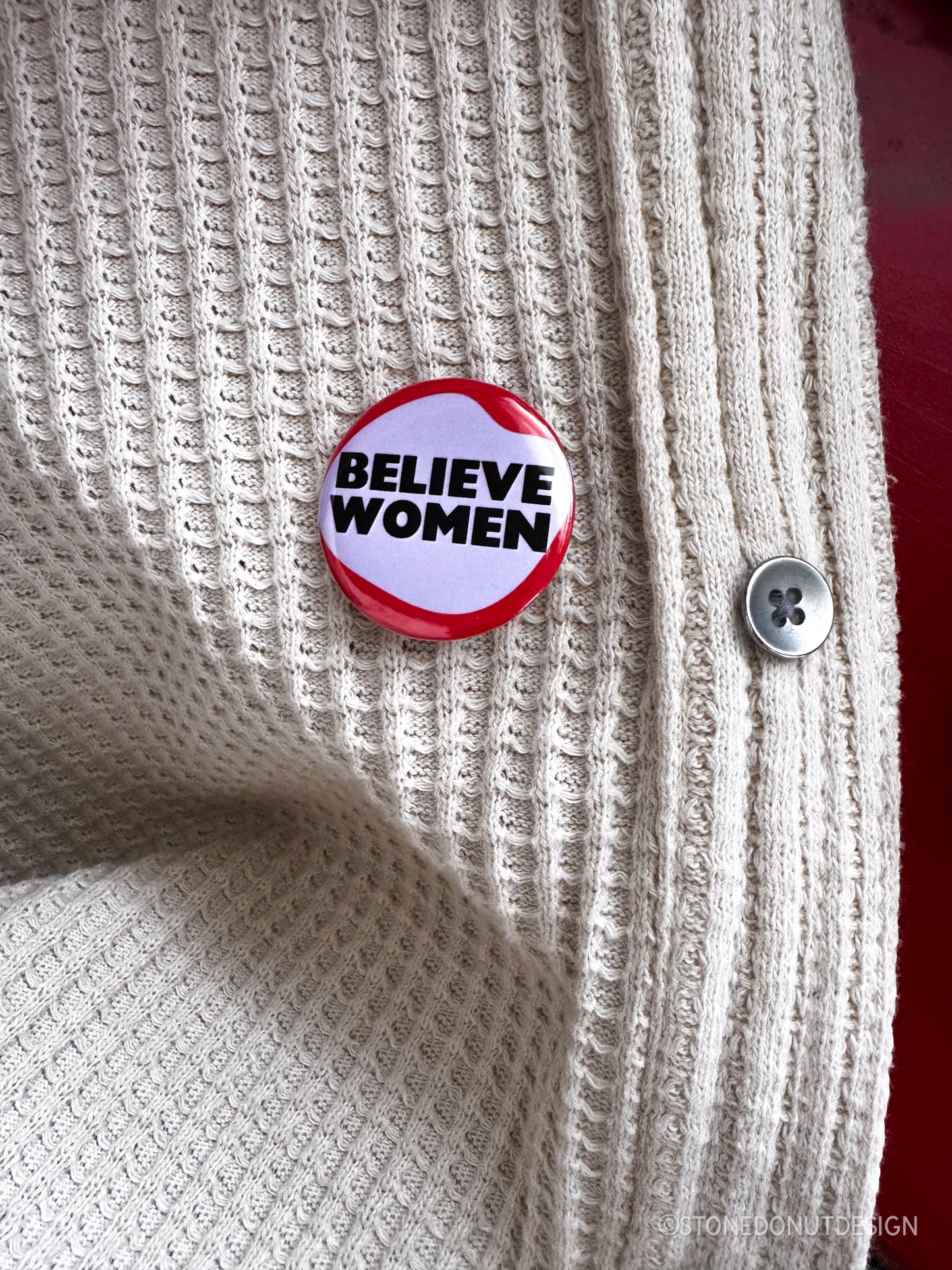 Believe Women Pinback Button Badge