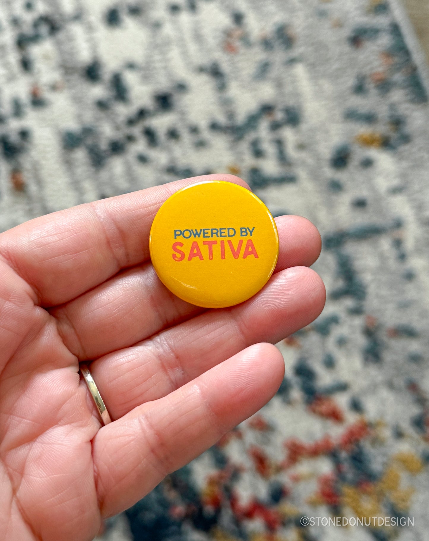 Powered by Sativa Pinback Button