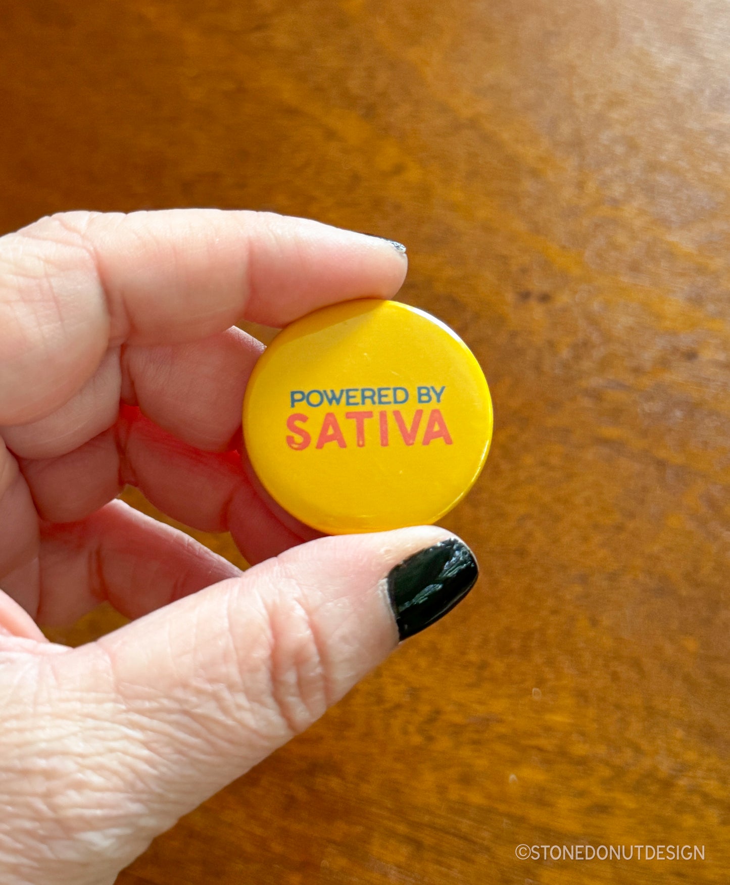 Powered by Sativa Pinback Button