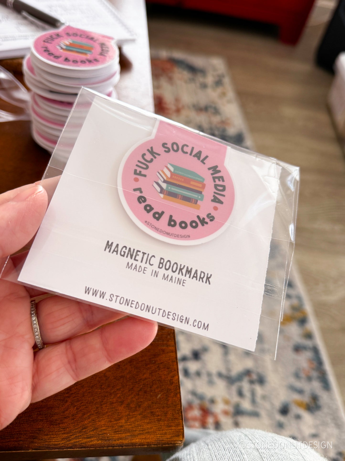 Fuck Social Media Read Books Magnetic Bookmark