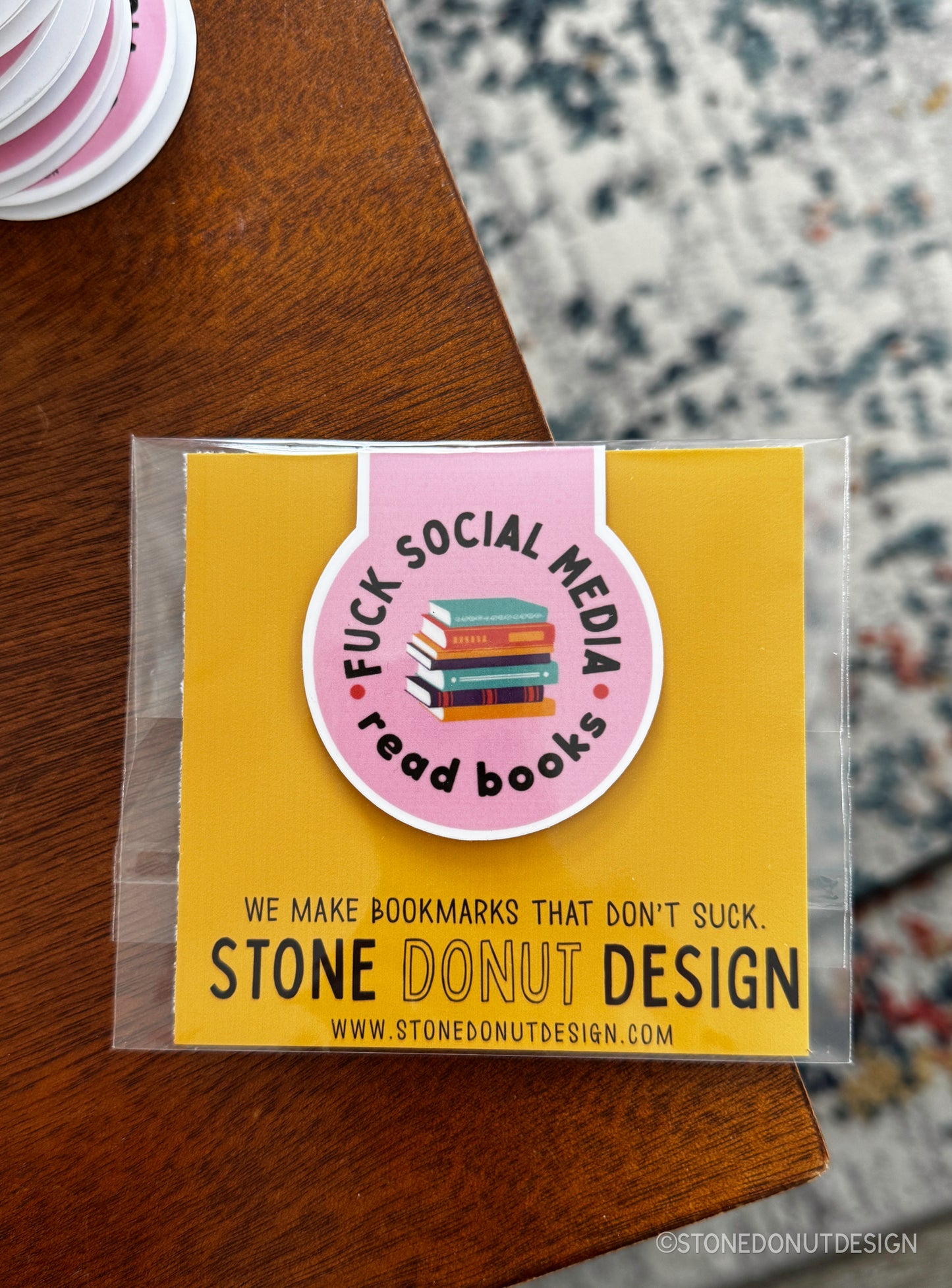 Fuck Social Media Read Books Magnetic Bookmark