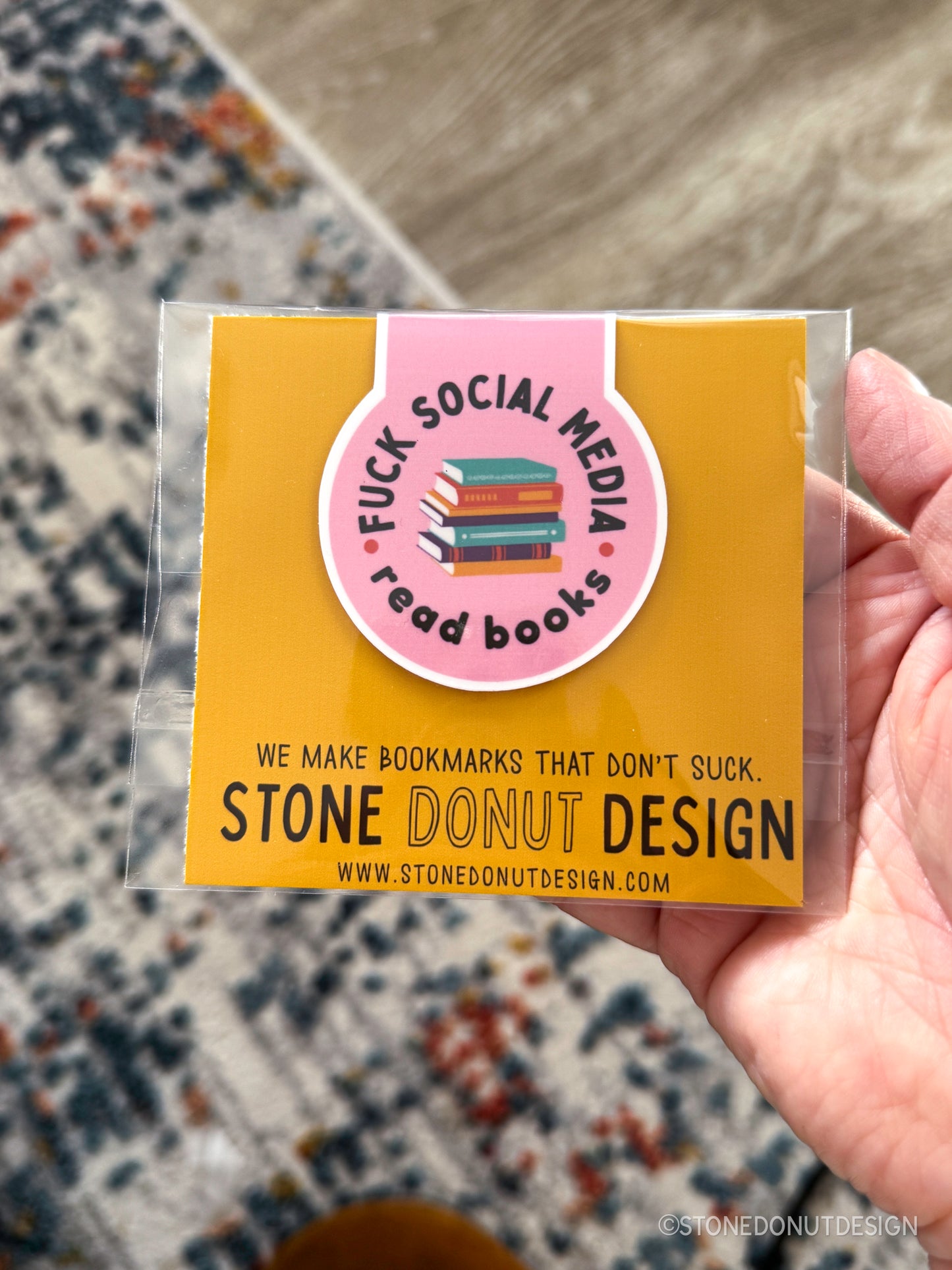 Fuck Social Media Read Books Magnetic Bookmark