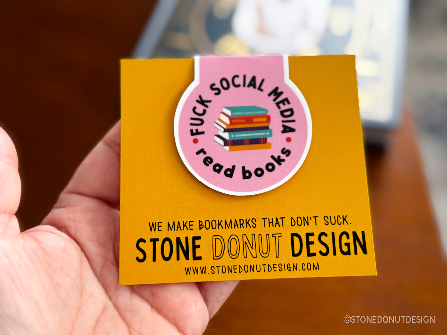 Fuck Social Media Read Books Magnetic Bookmark