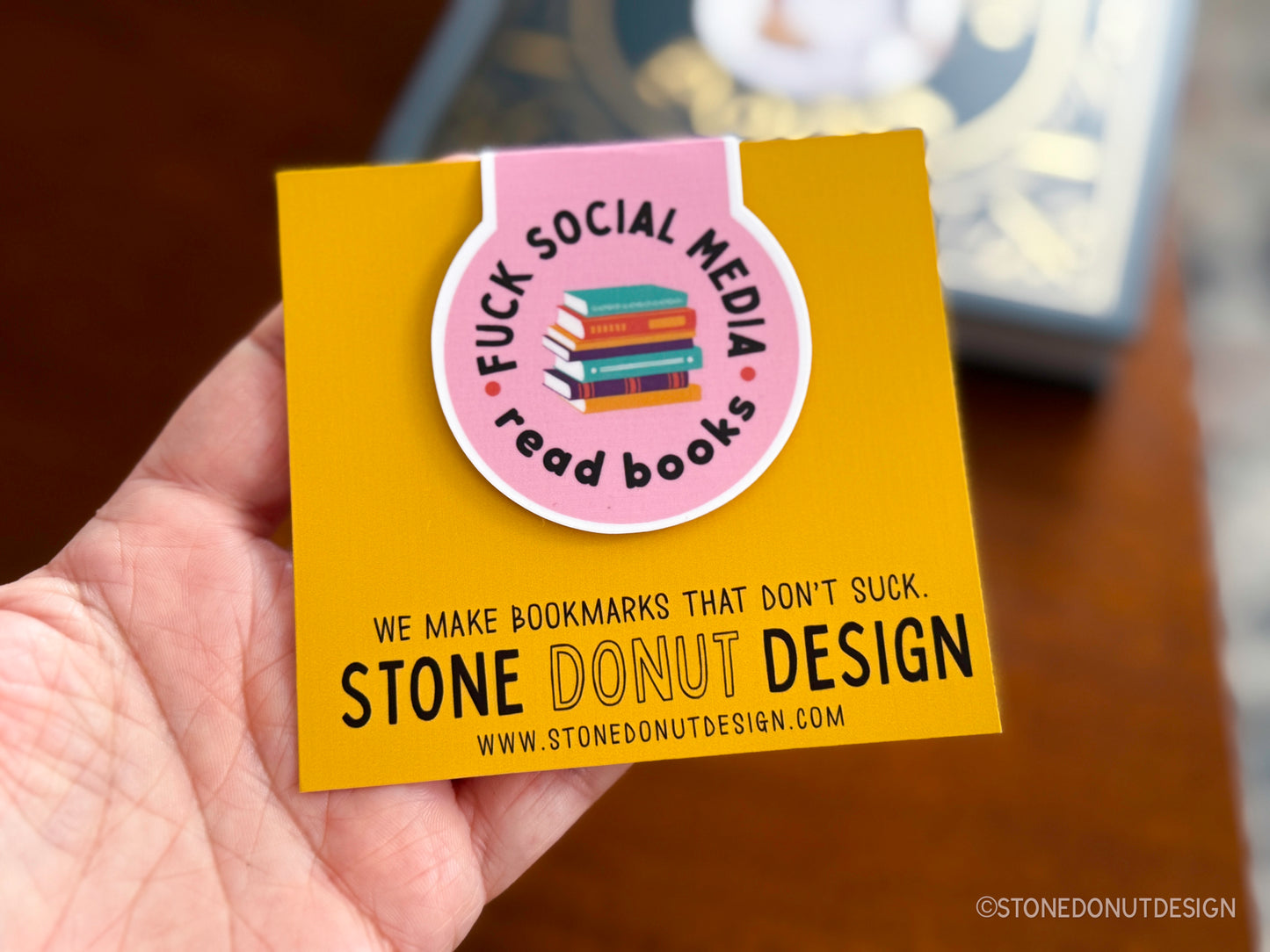 Fuck Social Media Read Books Magnetic Bookmark