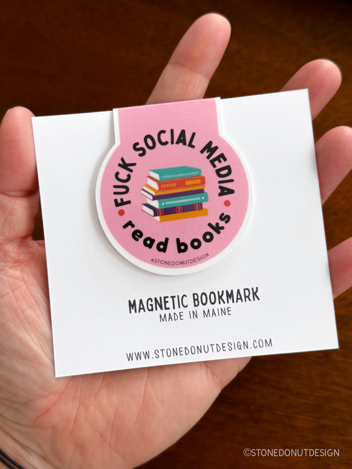 Fuck Social Media Read Books Magnetic Bookmark