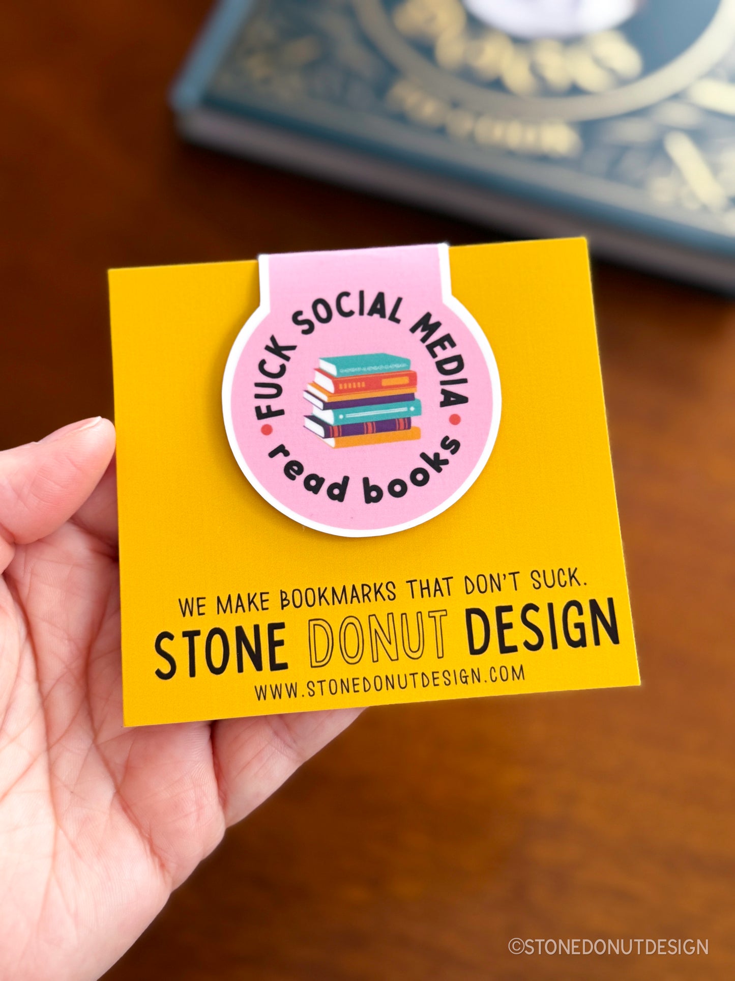 Fuck Social Media Read Books Magnetic Bookmark