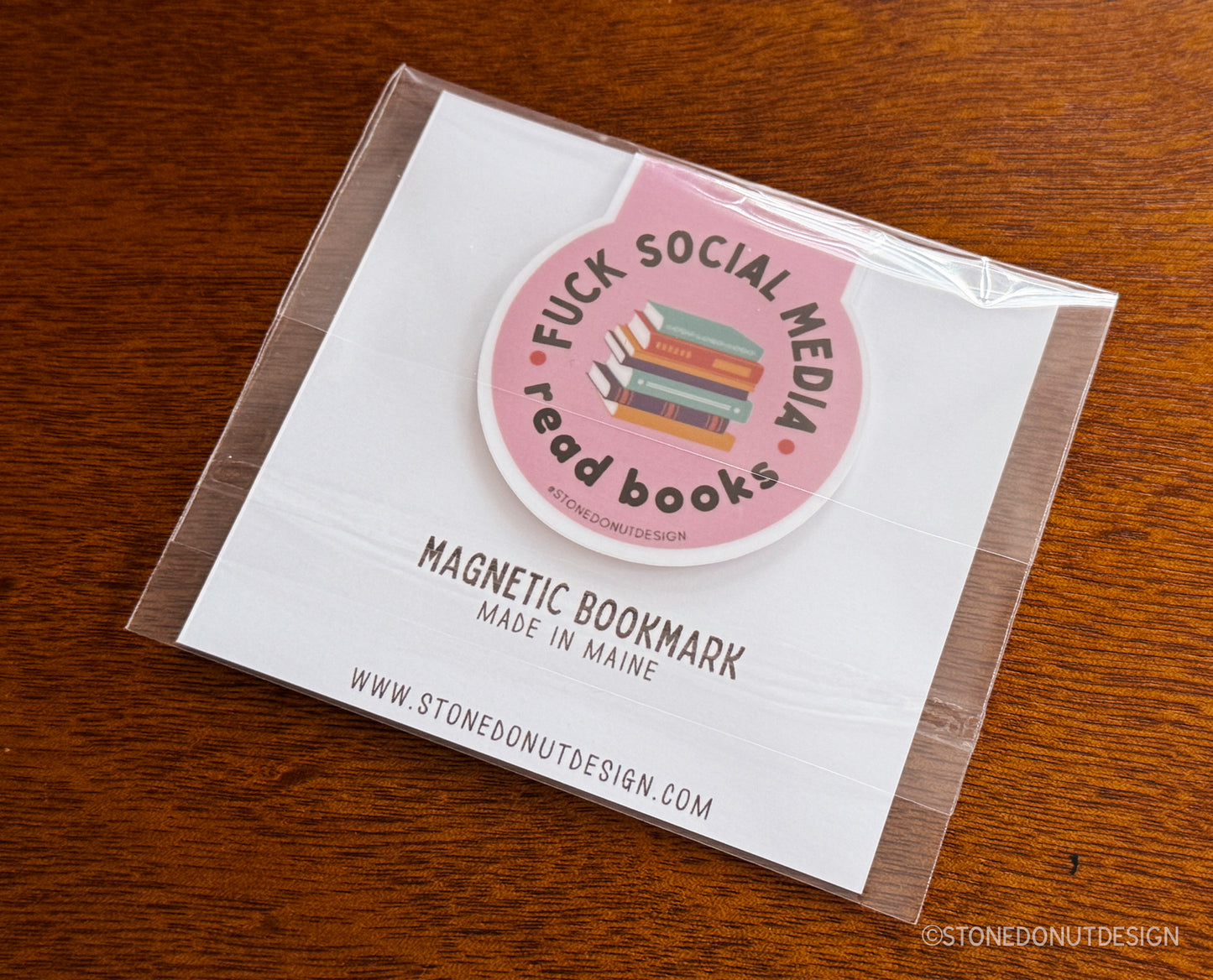 Fuck Social Media Read Books Magnetic Bookmark