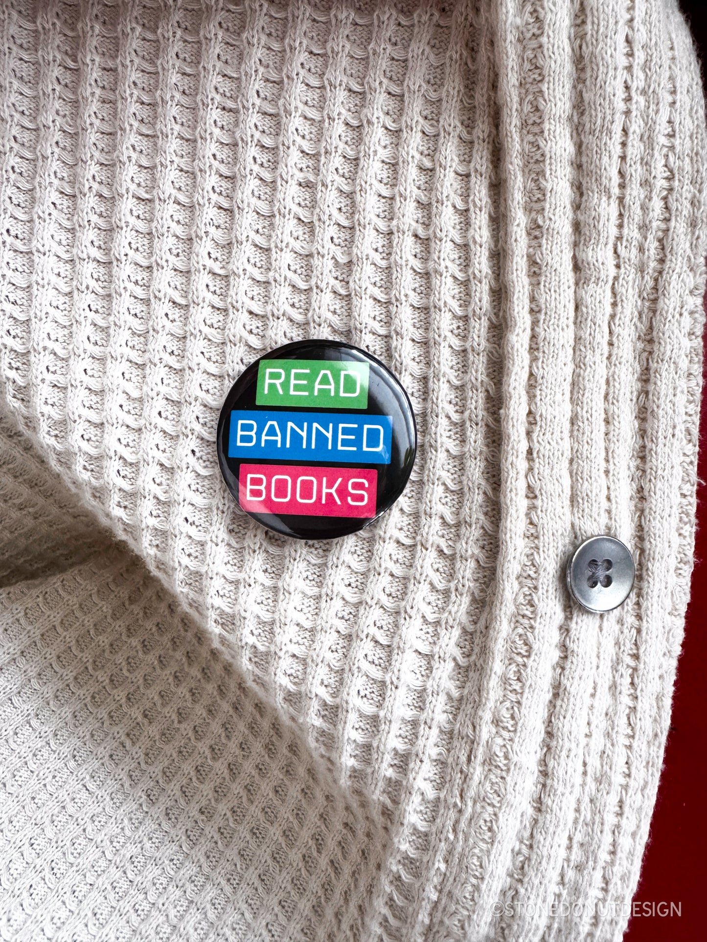 Read Banned Books Pinback Button Badge