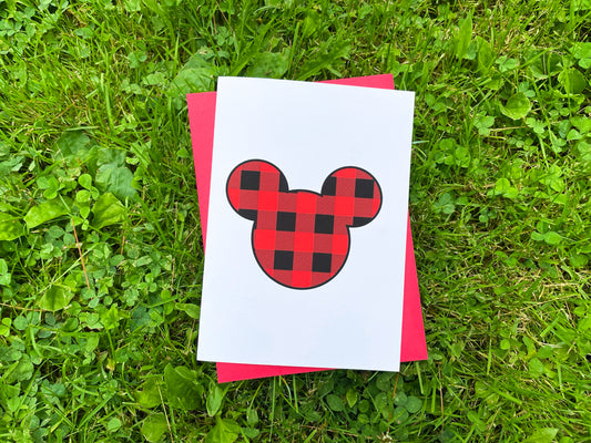 Plaid Mickey Card