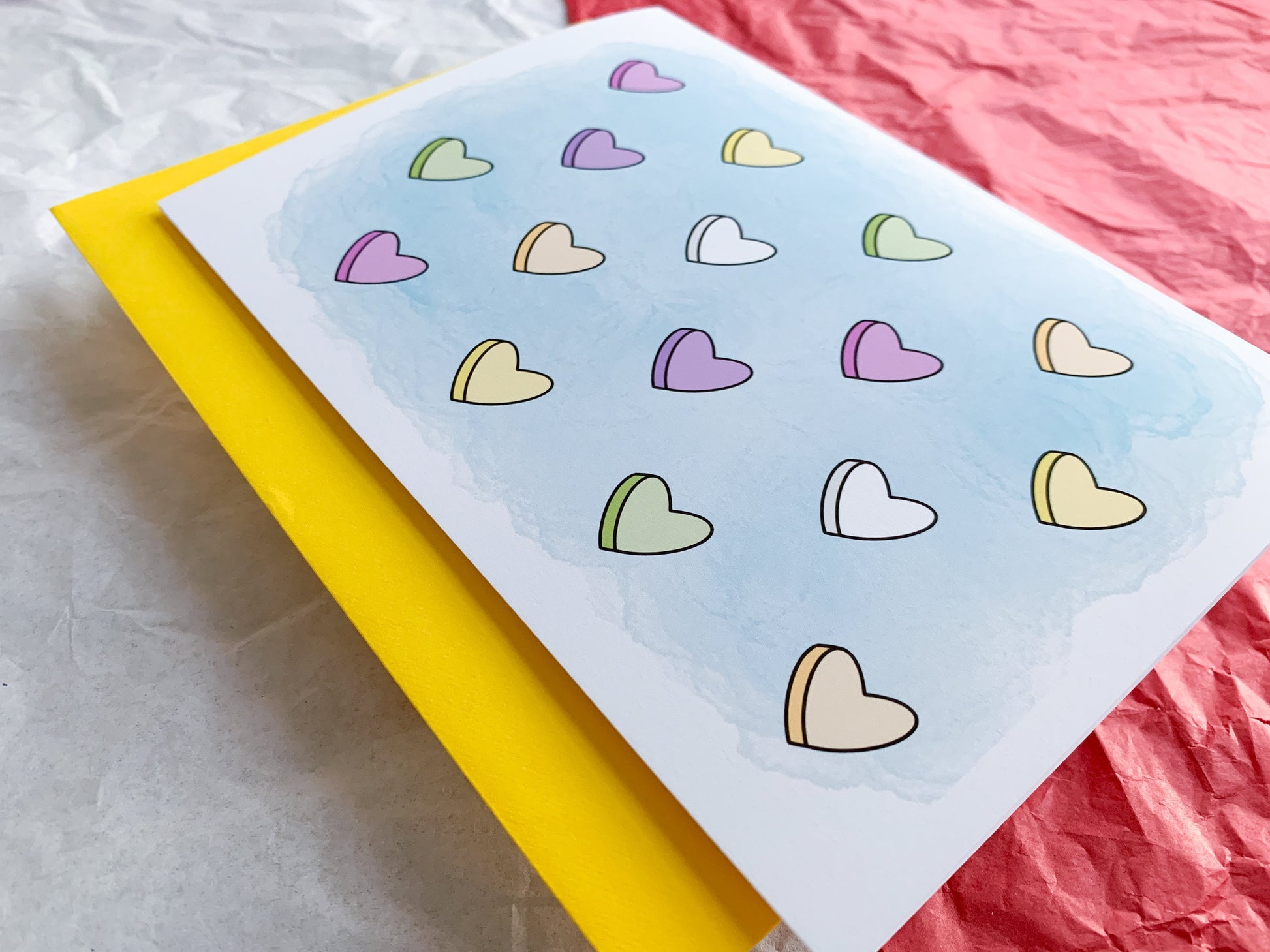 Tiny Candy Hearts Cute Handmade Valentine's Day Card by StoneDonut Des ...