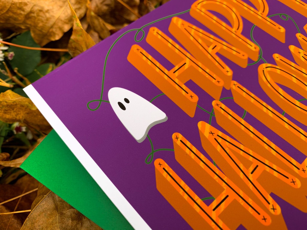 Cute Happy Halloween Trick or Treat Card by StoneDonut Design